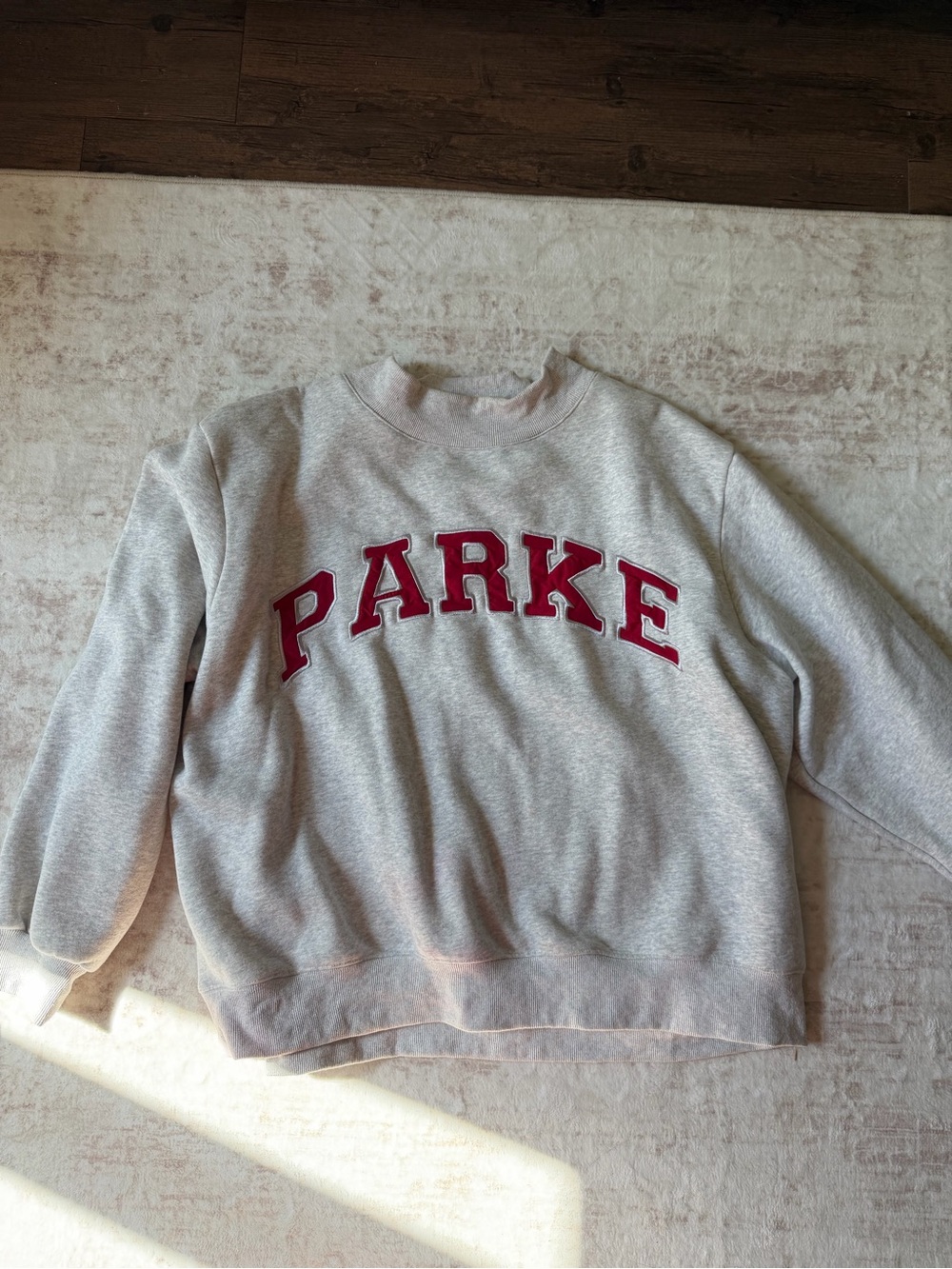 Parke Fleece Mockneck in Classic Grey + Ruby